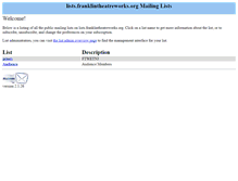 Tablet Screenshot of lists.franklintheatreworks.org